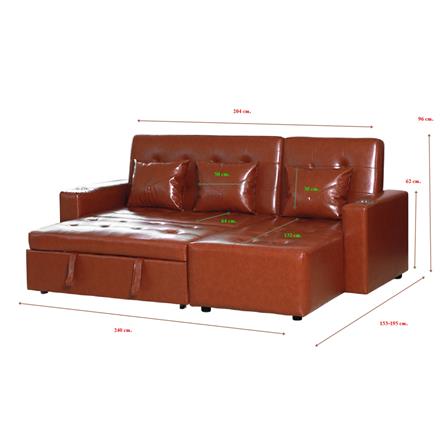 โซฟาเบด AS FURNITURE ALICE LBWB21 สีน้ำตาลอ่อน_7