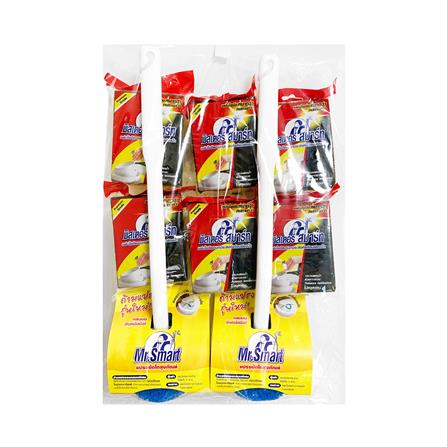 แปรงใยขัดล้างสุขภัณฑ์ 2 ชิ้น + ฟองน้ำ 6 ชิ้น MR.SMART_3