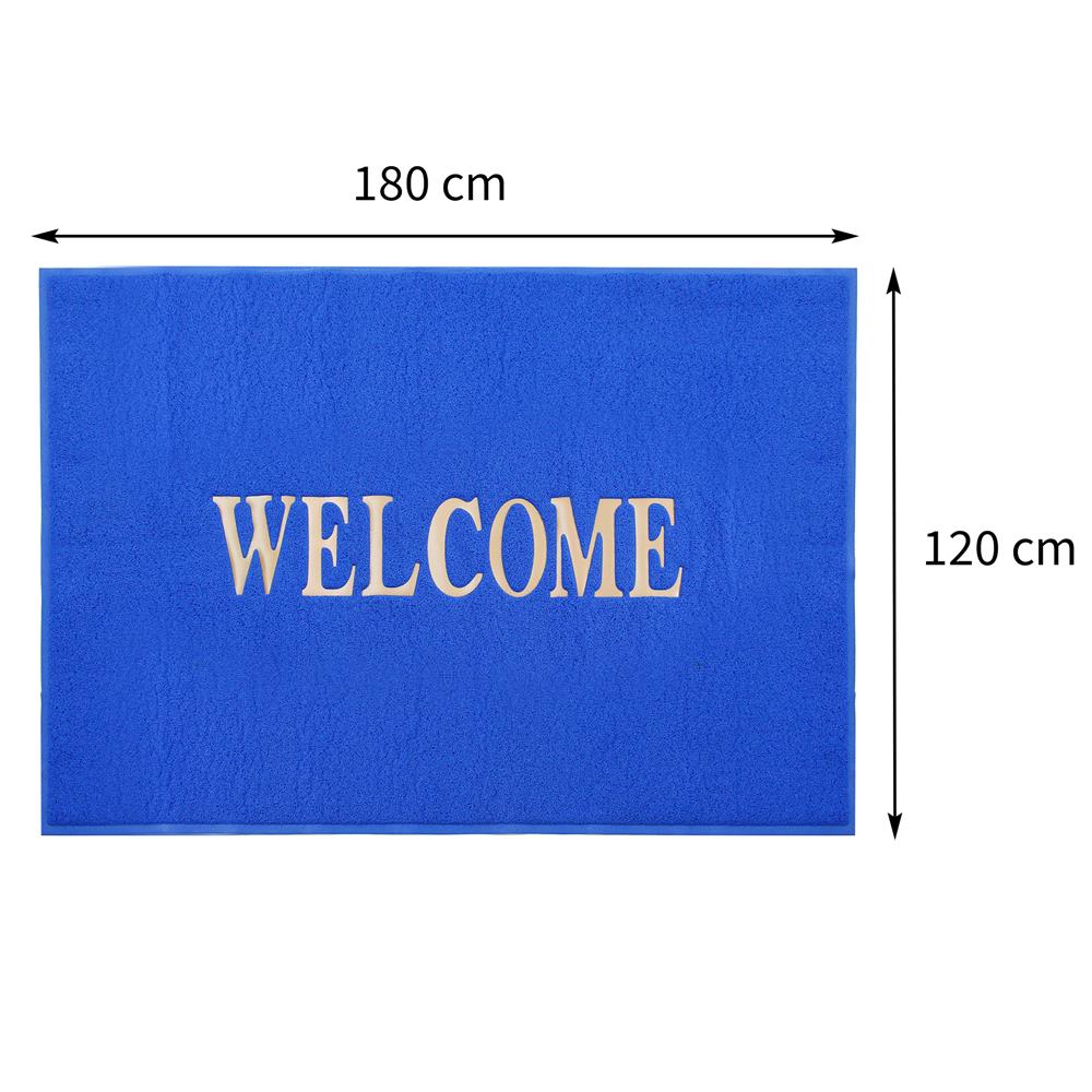 พรมเช็ดเท้าดักฝุ่น HOME LIVING STYLE WELCOME 120X180 ซม. สีน้ำเงิน