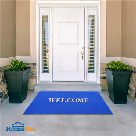 พรมเช็ดเท้าดักฝุ่น HOME LIVING STYLE WELCOME 120X180 ซม. สีน้ำเงิน_6