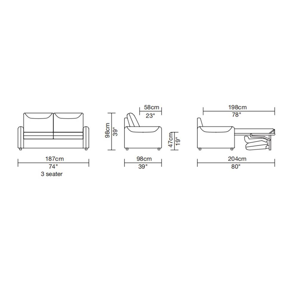 โซฟาเบด BENETTA TOTINO สีเทา
