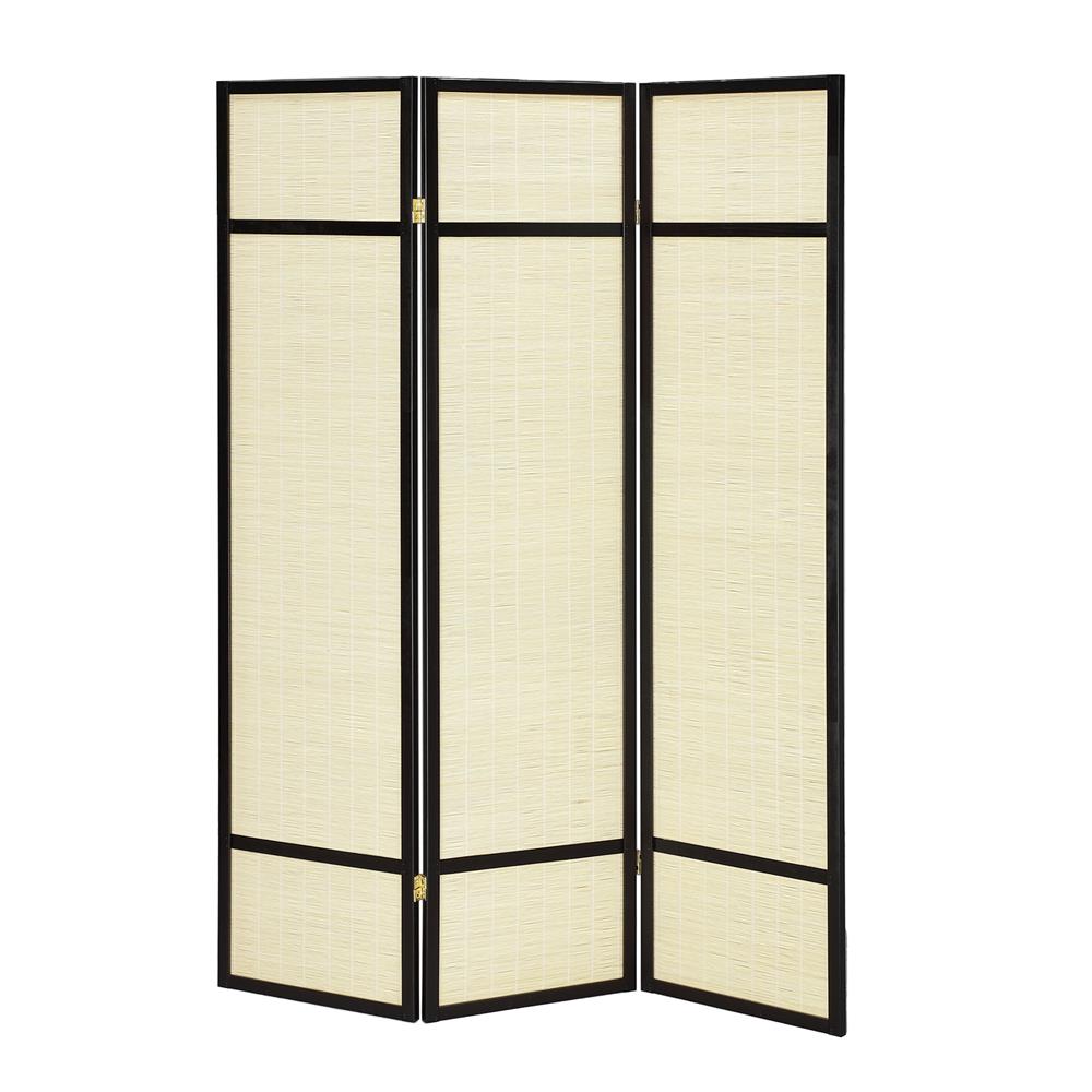 ฉากกั้น 3 บานพับ FURDINI SOGNATO สี NATURAL/ดำ