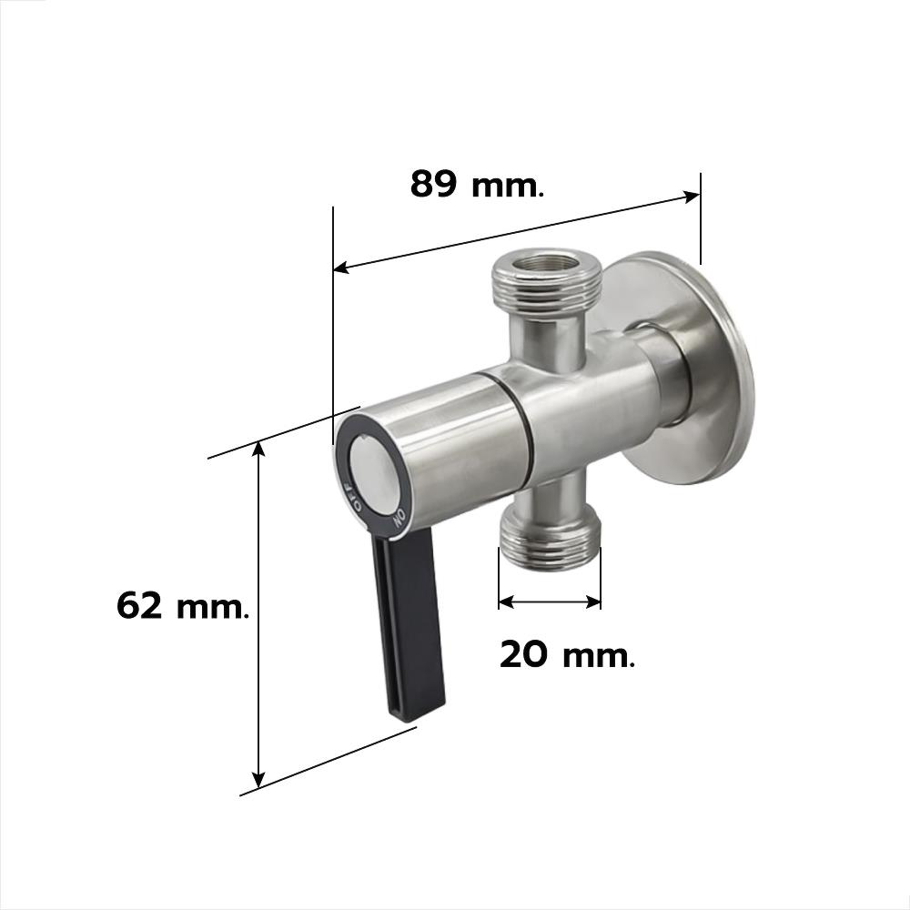 สต๊อปวาล์ว 2 ทาง LUZERN LSV-312 สีสเตนเลส