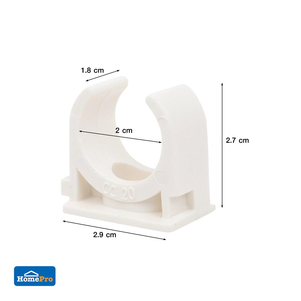 คลิปก้ามปู ELECKTA 20 มม. สีขาว แพ็ก 200 ชิ้น