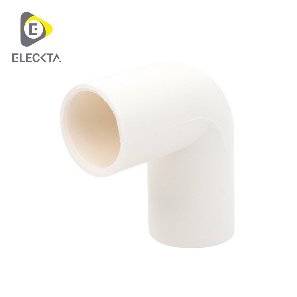 ข้องอ 90 องศา ร้อยสาย ELECKTA 16 มม. สีขาว แพ็ก 5 ชิ้น