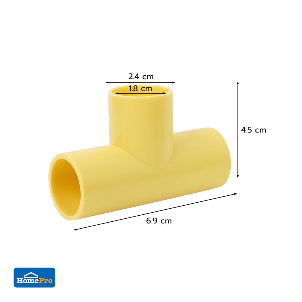 ข้อต่อ 3 ทาง ELECKTA 1/2 นิ้ว สีเหลือง แพ็ก 10 ชิ้น