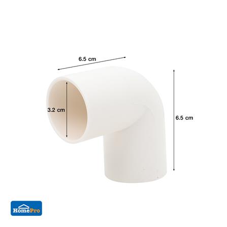 ข้องอ 90 องศา ร้อยสาย ELECKTA 32 มม. สีขาว แพ็ก 4 ชิ้น_3