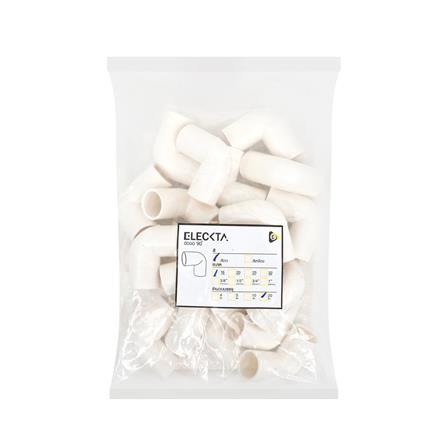 ข้องอ 90 องศา ร้อยสาย ELECKTA 16 มม. สีขาว แพ็ก 20 ชิ้น_2