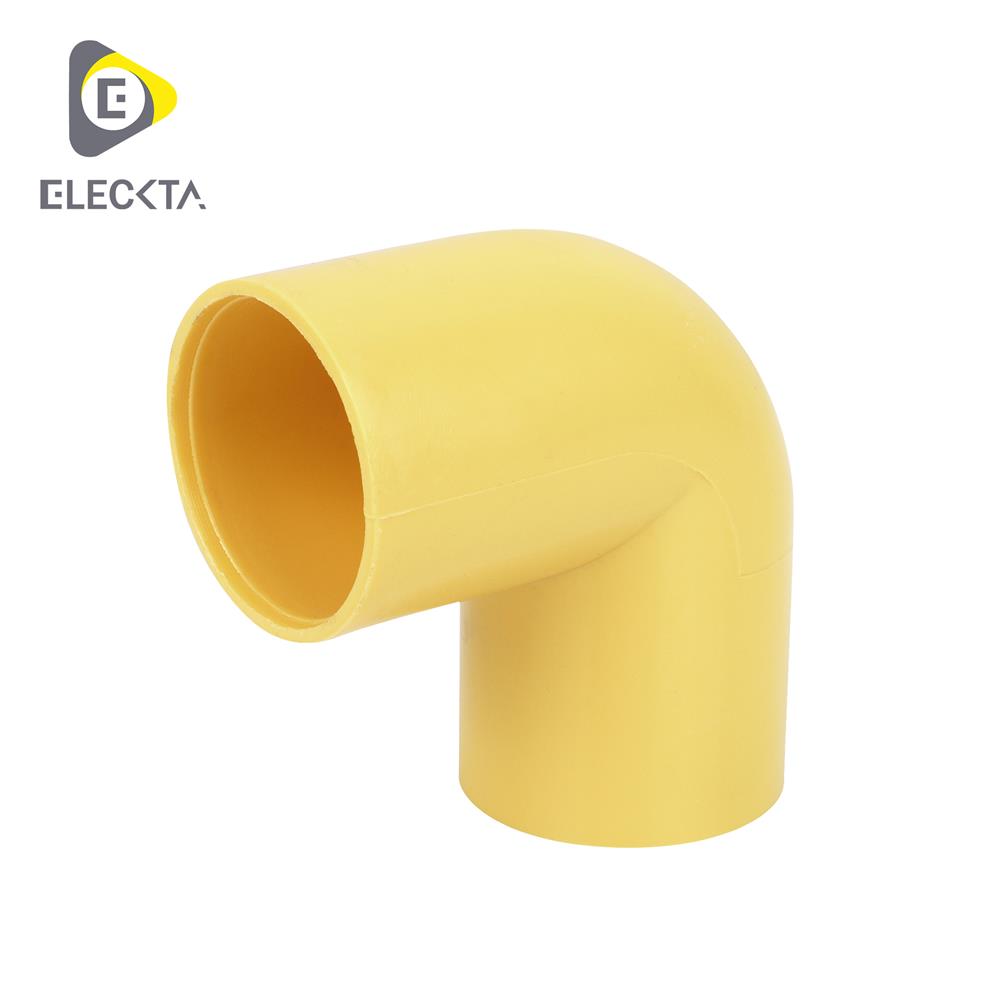 ข้องอ 90 องศา ร้อยสาย ELECKTA 1/2 นิ้ว สีเหลือง แพ็ก 20 ชิ้น