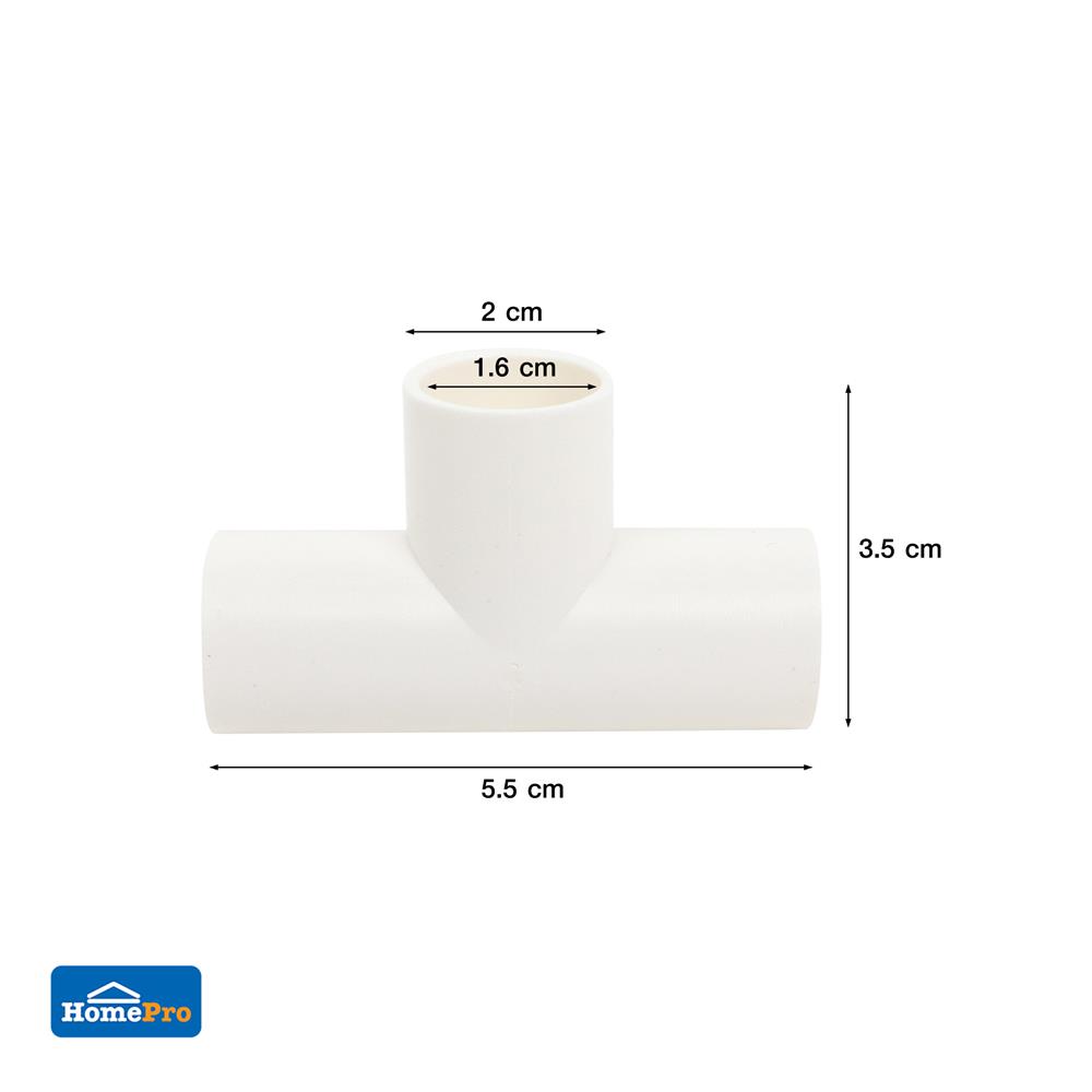 ข้อต่อ 3 ทาง ELECKTA 16 มม. สีขาว แพ็ก 10 ชิ้น