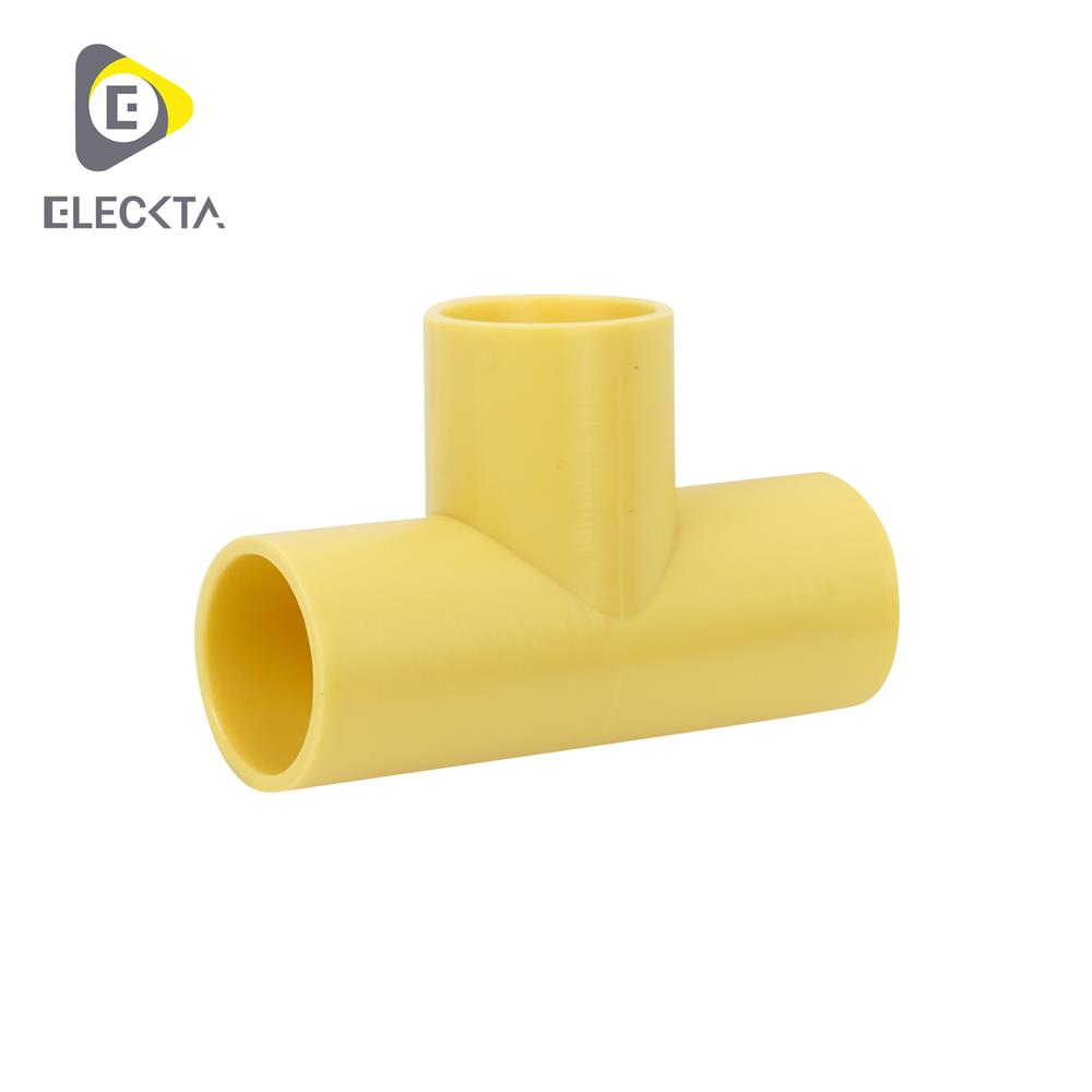 ข้อต่อสามทาง ELECKTA 3/8 นิ้ว สีเหลือง แพ็ก 10 ชิ้น