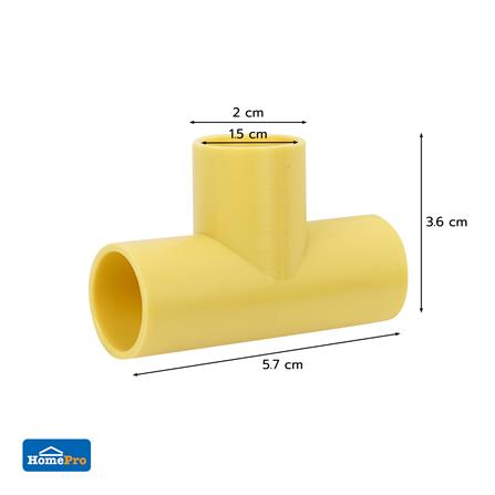 ข้อต่อสามทาง ELECKTA 3/8 นิ้ว สีเหลือง แพ็ก 10 ชิ้น_3