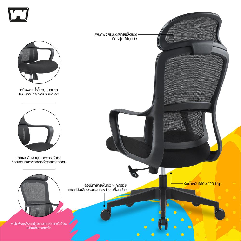 เก้าอี้เพื่อสุขภาพ WORK STATION MODEL-G สีเทา/ขาว