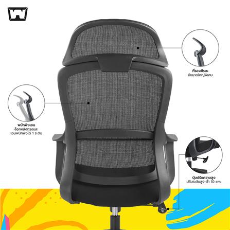 เก้าอี้เพื่อสุขภาพ WORK STATION MODEL-G สีเทา/ขาว_5