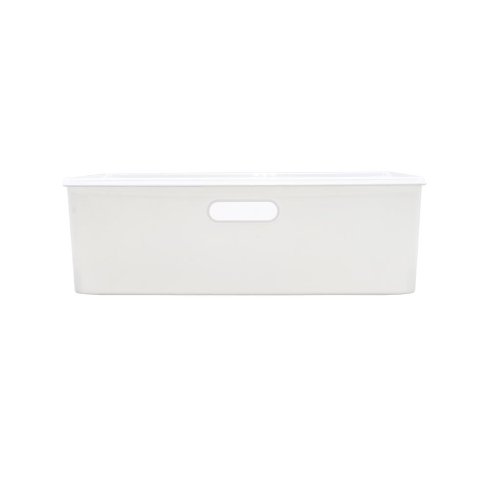 กล่องเก็บของมีฝา STACKO BT30-2 26.3x38.6x12 ซม. สีขาว