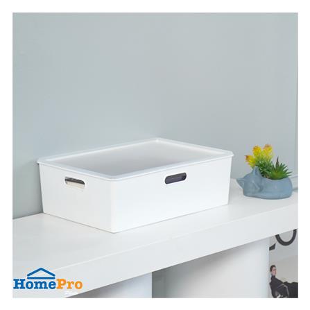 กล่องเก็บของมีฝา STACKO BT30-2 26.3x38.6x12 ซม. สีขาว_5