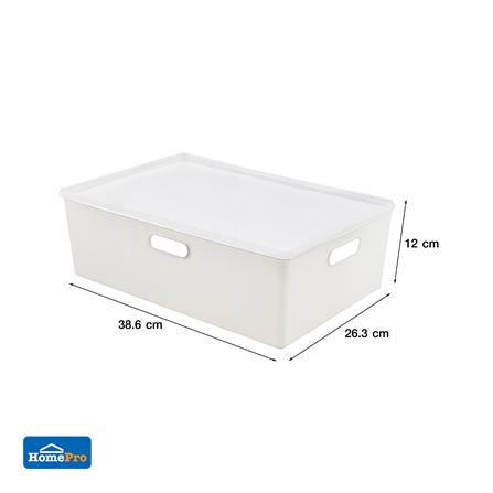 กล่องเก็บของมีฝา STACKO BT30-2 26.3x38.6x12 ซม. สีขาว_7
