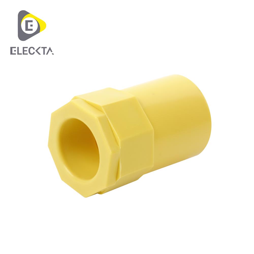 ข้อต่อเข้ากล่อง ELECKTA 3/4 นิ้ว สีเหลือง แพ็ก 4 ชิ้น