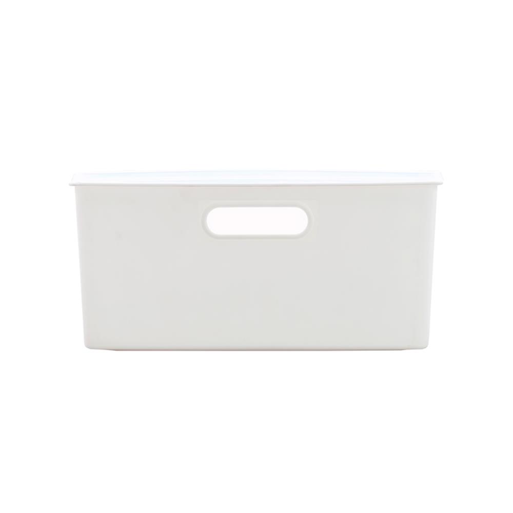 กล่องเก็บของมีฝา STACKO BT10-2 19.1x26.4x12 ซม. สีขาว