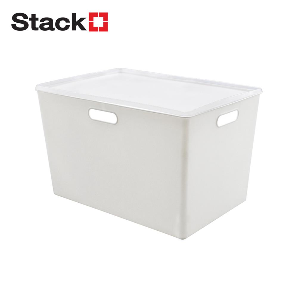 กล่องเก็บของมีฝา STACKO BT40-2 26.3x38.6x23 ซม. สีขาว_1