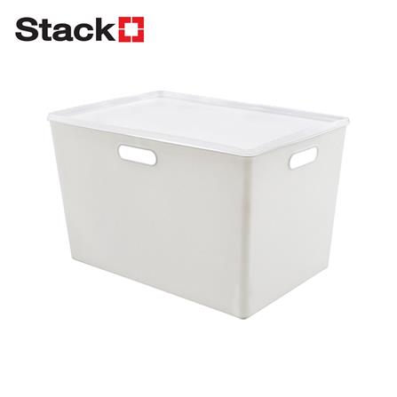 กล่องเก็บของมีฝา STACKO BT40-2 26.3x38.6x23 ซม. สีขาว