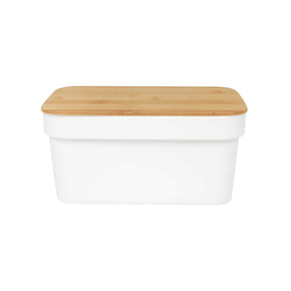 กล่องฝาไม้ 3.5 ลิตร STACKO HOMEY 26.5x17x12.5 ซม. สีขาว