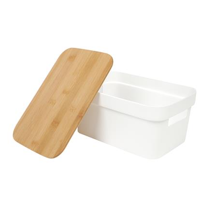 กล่องฝาไม้ 3.5 ลิตร STACKO HOMEY 26.5x17x12.5 ซม. สีขาว_3