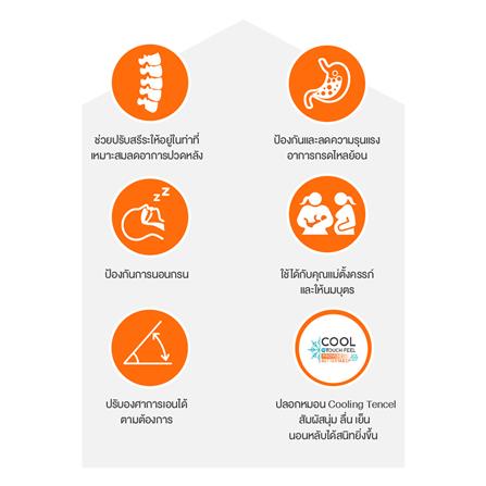 หมอนสุขภาพ เมมโมรี่โฟม ERGOTREND ANTI GERD 60x68x20 ซม. สีขาว_5