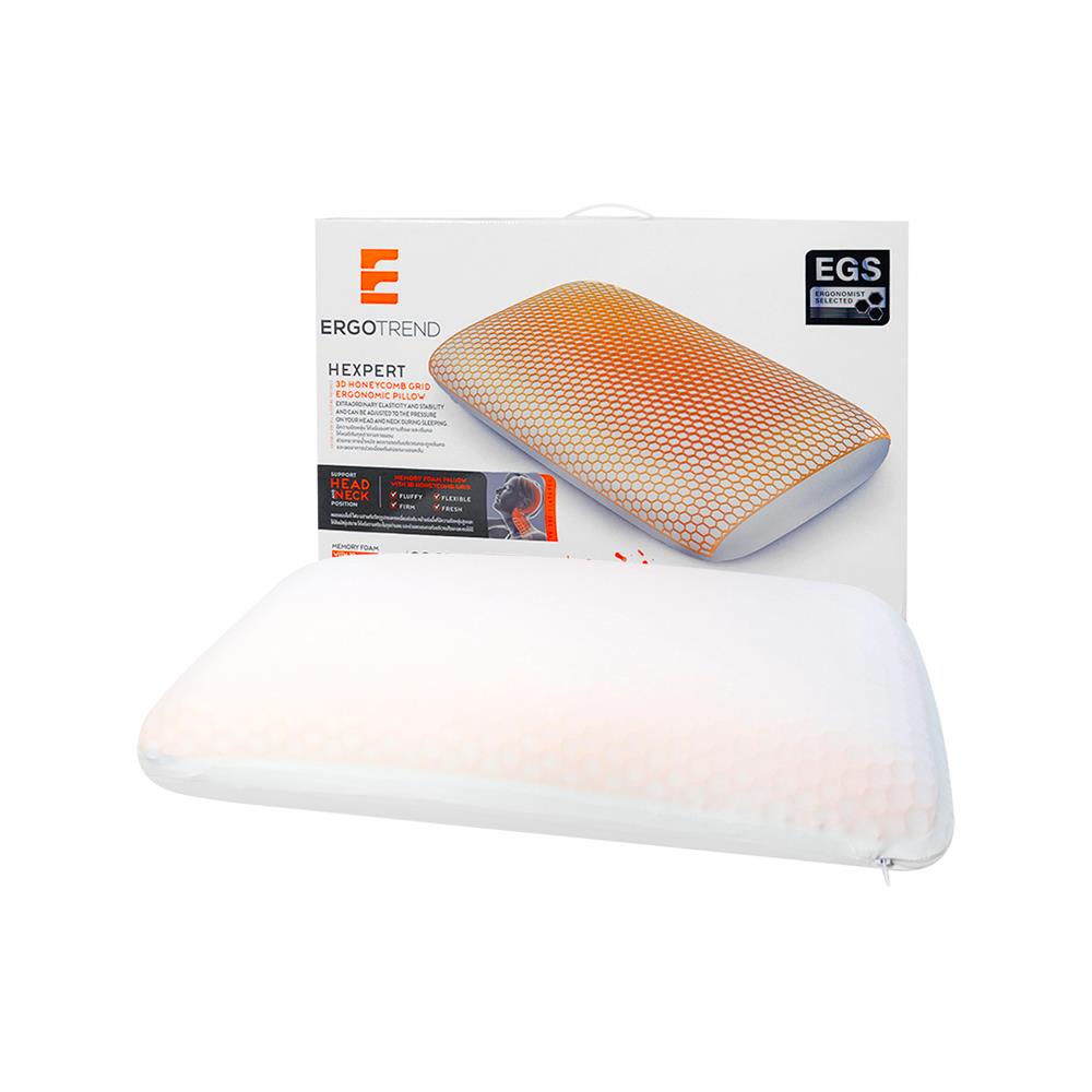 หมอนสุขภาพ เมมโมรี่โฟม ERGOTREND HEXPERT 3D 60x40x13 ซม. สีขาว