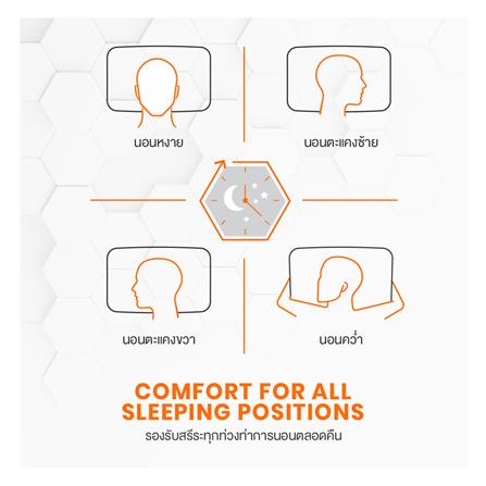 หมอนสุขภาพ เมมโมรี่โฟม ERGOTREND HEXPERT 3D 60x40x13 ซม. สีขาว_8