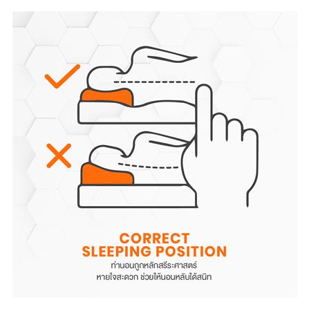 หมอนสุขภาพ เมมโมรี่โฟม ERGOTREND HEXPERT 3D 60x40x13 ซม. สีขาว_9