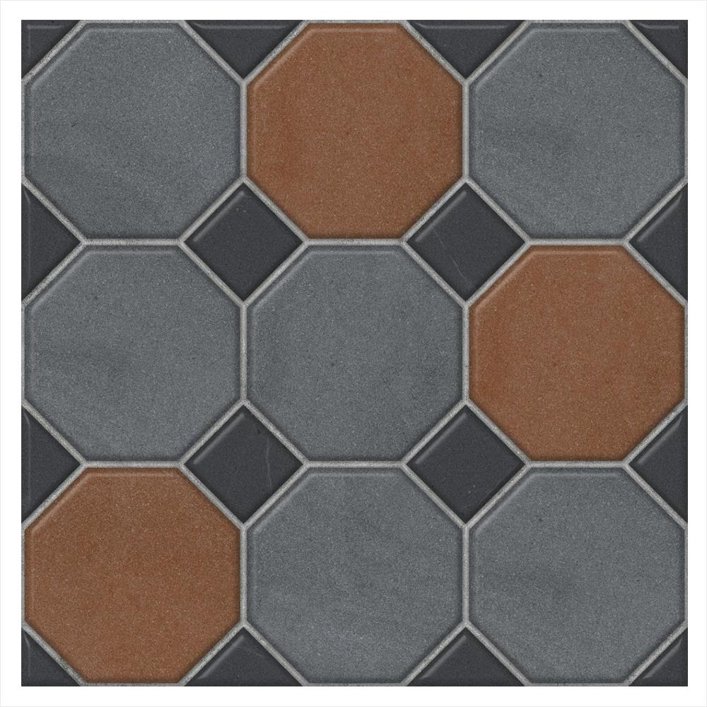 กระเบื้องพื้น 16x16 นิ้ว COTTO ซีเมนต์ บล็อค มิกซ์ เทา PM 0.96 ตร.ม.