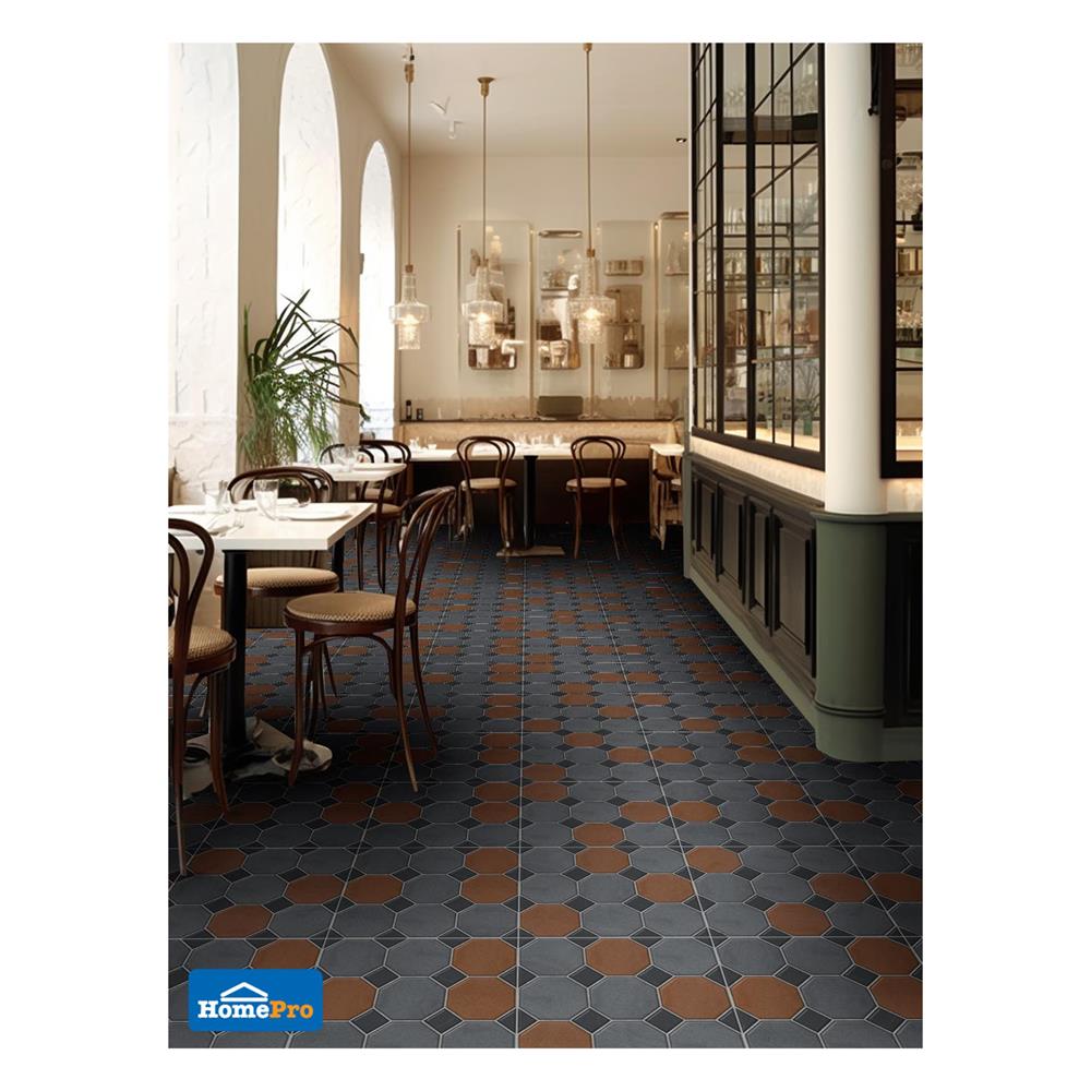 กระเบื้องพื้น 16x16 นิ้ว COTTO ซีเมนต์ บล็อค มิกซ์ เทา PM 0.96 ตร.ม.