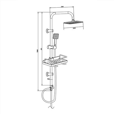 ฝักบัว RAIN SHOWER ผสม DONMARK GL-9106 สีโครม_1