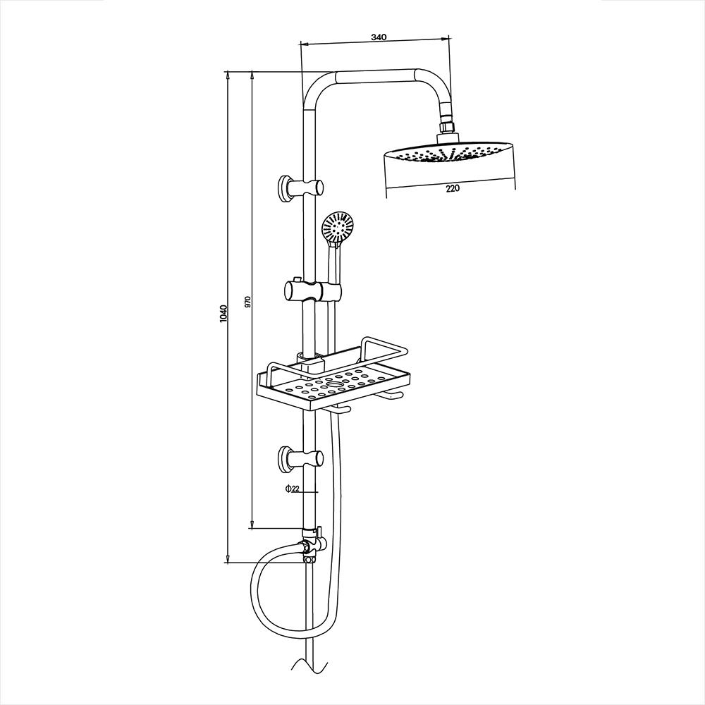 ฝักบัว RAIN SHOWER ผสม DONMARK GL-9107 สีโครม