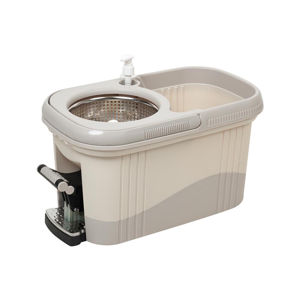 ชุดอุปกรณ์ถังปั่นขาเหยียบพร้อมไม้ม็อบ ACCO META สีเบจ