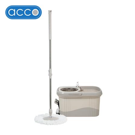 ชุดอุปกรณ์ถังปั่นขาเหยียบพร้อมไม้ม็อบ ACCO META สีเบจ_0