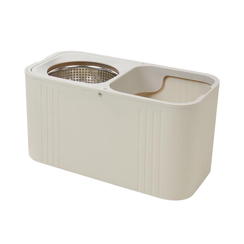 ชุดอุปกรณ์ถังปั่นเหลี่ยมพร้อมไม้ม็อบ ACCO META สีเบจ