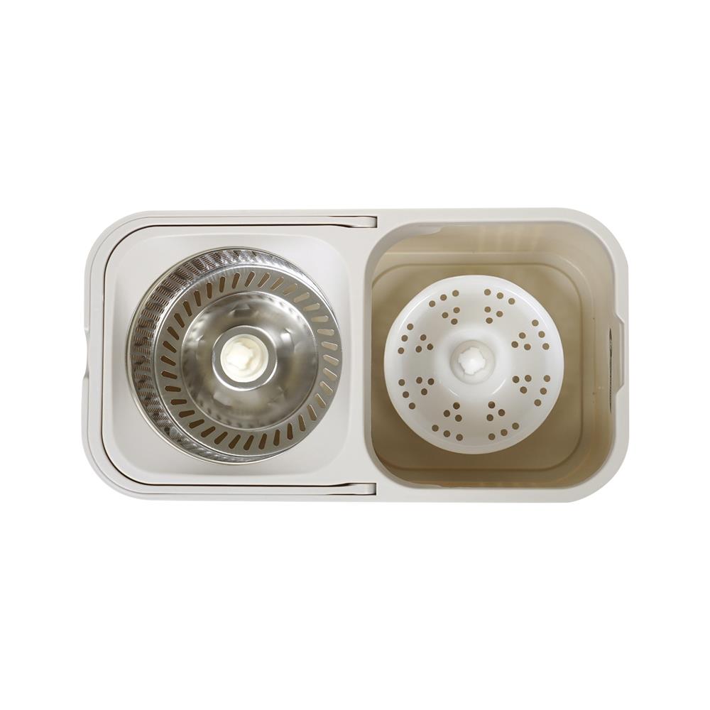 ชุดอุปกรณ์ถังปั่นเหลี่ยมพร้อมไม้ม็อบ ACCO META สีเบจ