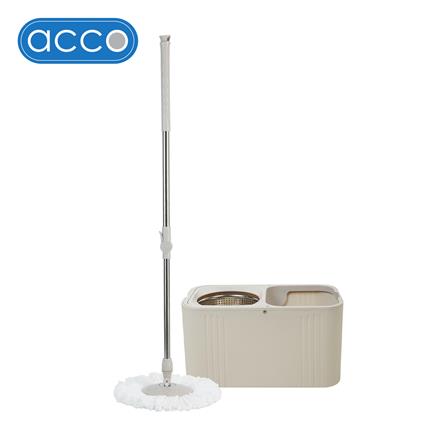 ชุดอุปกรณ์ถังปั่นเหลี่ยมพร้อมไม้ม็อบ ACCO META สีเบจ