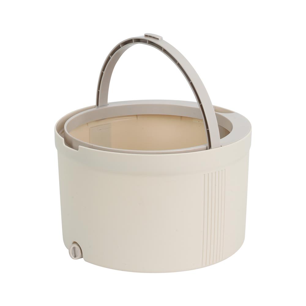 ชุดอุปกรณ์ถังปั่นกลมพร้อมไม้ม็อบ ACCO META สีเบจ