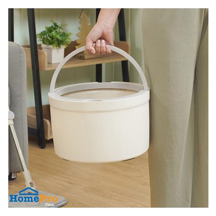 ชุดอุปกรณ์ถังปั่นกลมพร้อมไม้ม็อบ ACCO META สีเบจ_9