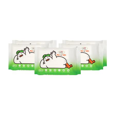 ผ้าเช็ดทำความสะอาดผิว PIM x FAJIX 20 แผ่น แพ็ก 5 ชิ้น_0