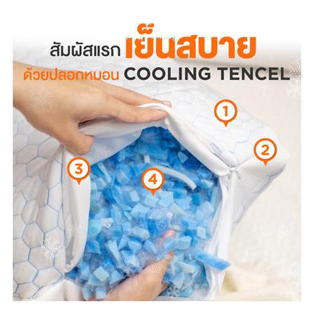 หมอนสุขภาพ เมมโมรี่โฟม ERGOTREND SOFTPLUS ERGONOMIC PILLOW 70x50x20 ซม. สีขาว_4