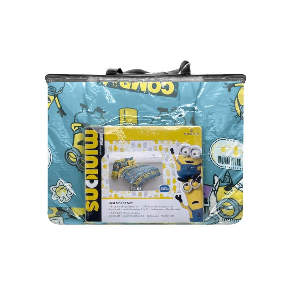 ชุดผ้าปูที่นอน 6 ฟุต 6 ชิ้น FOUNTAIN MINION 70209-FTC132