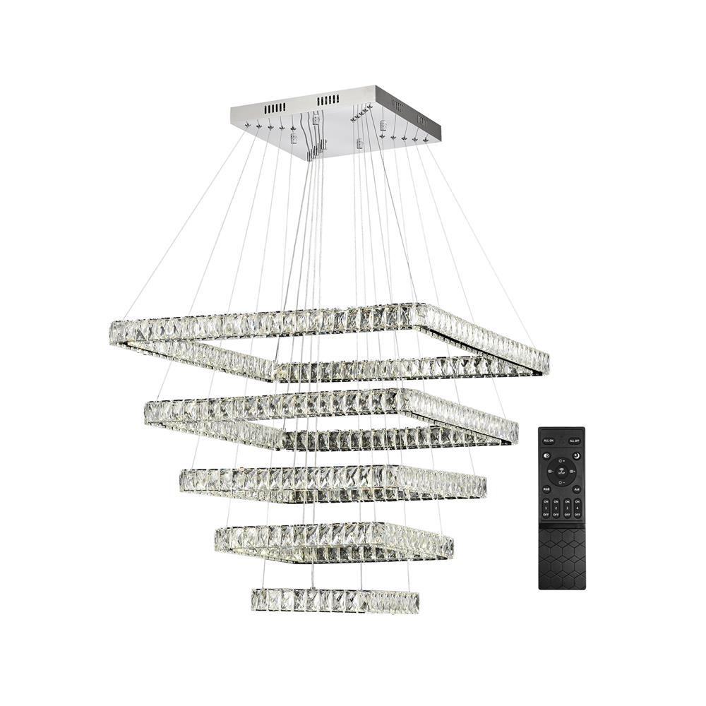 ไฟช่อ LED EVL CFC-11080 100 วัตต์ DAYLIGHT/COOL WHITE/WARM WHITE สีใส/เงิน 5 หัว