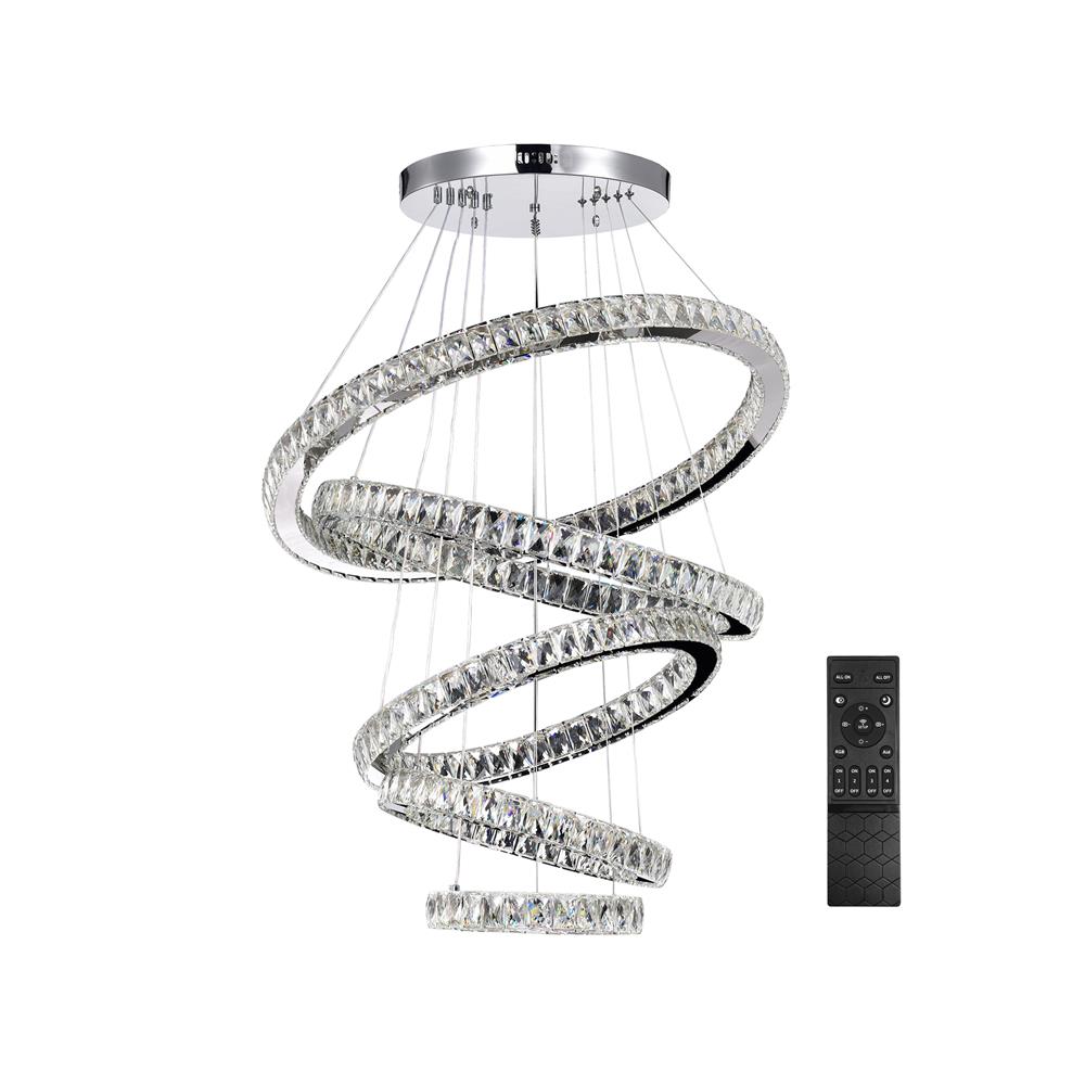 ไฟช่อ LED EVL CFC-11079 100 วัตต์ DAYLIGHT/COOL WHITE/WARM WHITE สีใส/เงิน 5 หัว