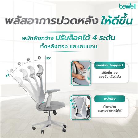 เก้าอี้สุขภาพ BEWELL FOSTER PLUS สีเทา_8