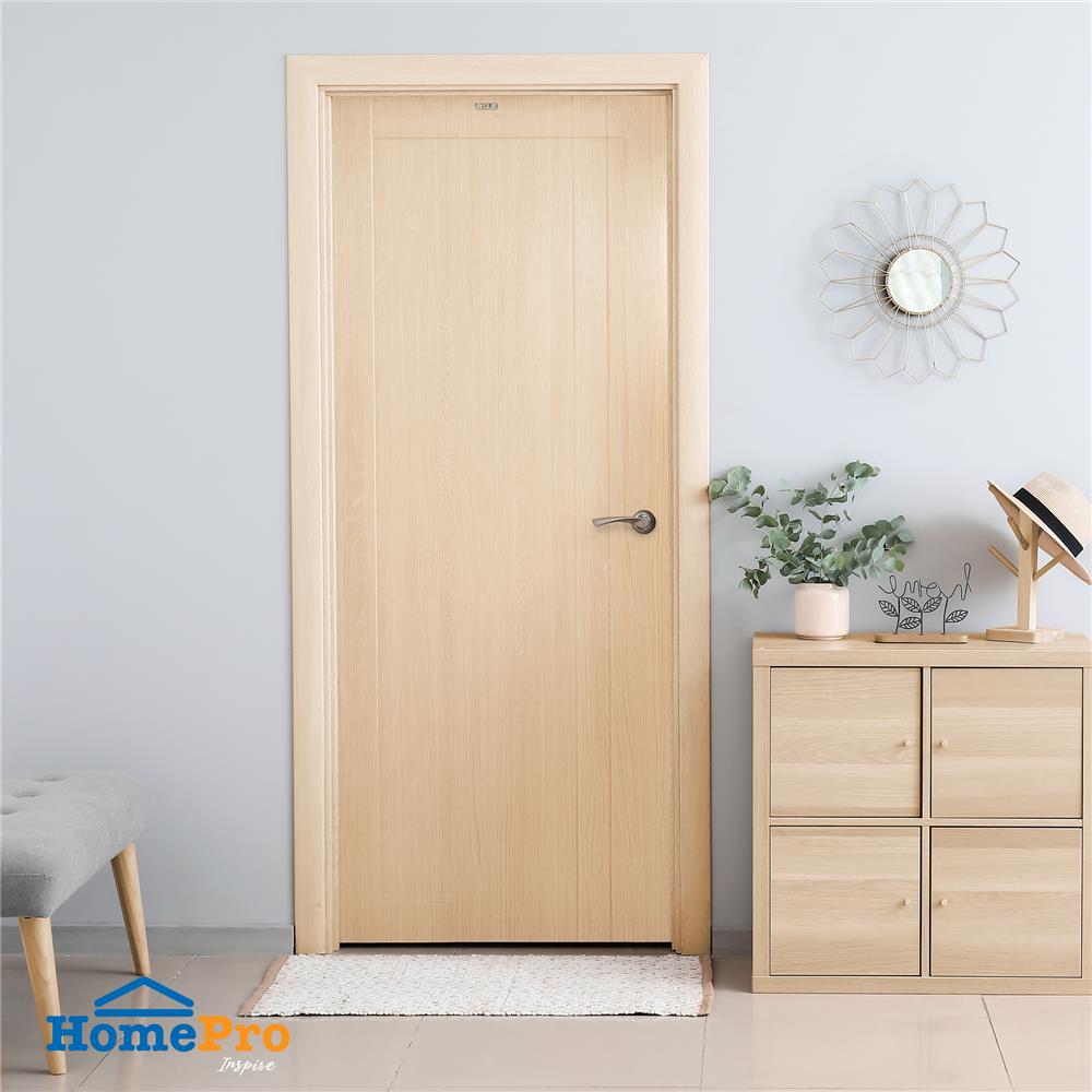 ประตูภายใน UPVC AZLE PZV3 80X200 ซม. สีบีช เจาะลูกบิด