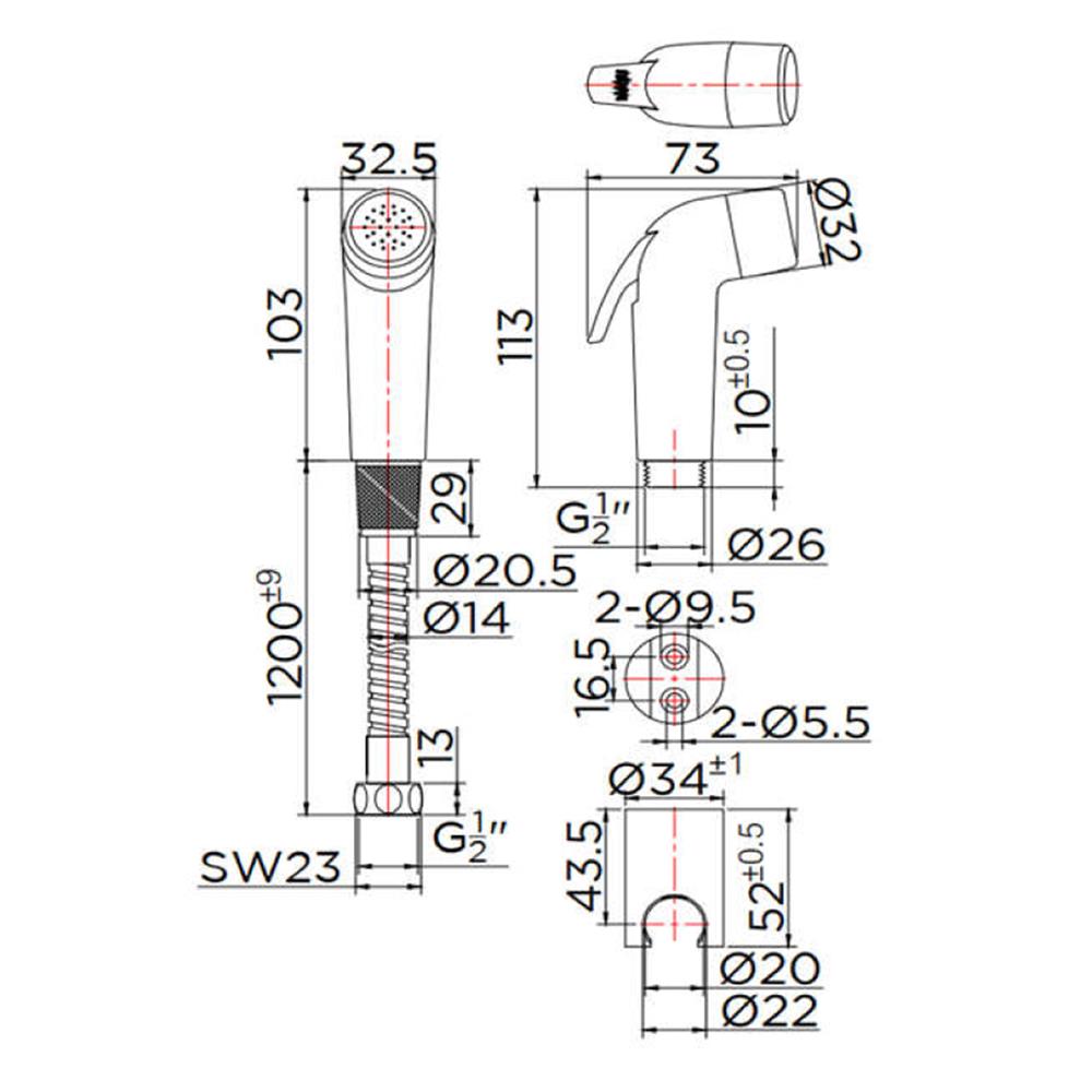สายฉีดชำระครบชุด KARAT FAUCET KA-03-327-50 สีโครม